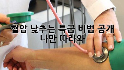 🚨 혈압 낮추는 특급 비법 공개! 🤫 (나만 따라와!)
