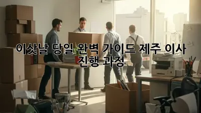 이삿날 당일 완벽 가이드: 제주 이사 진행 과정