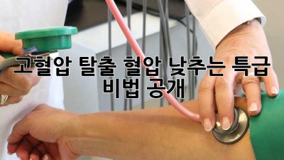 🚨고혈압 탈출🚨 혈압 낮추는 특급 비법 공개! 🤫
